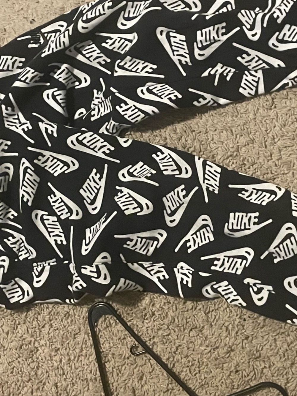 Nike Black pants with White Logo Print